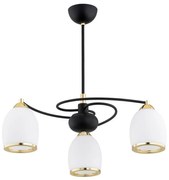 Argon 6144 - Luster na tyči AVILA PLUS 3xE27/15W/230V čierna/zlatá/biela