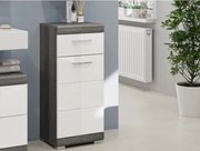 Kúpeľňová stojacia skrinka Scout, šedý dub/biela lesk%