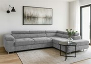 Pravostranná rozkladacia rohová sedačka Avesta do modernej obývačky šedá