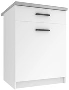 Kuchynská skrinka Belini spodná so zásuvkami 60 cm biely mat s pracovnou doskou  TOR SDSZ1-60/0/WT/WT/0/B1