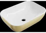 Mexen Rita umývadlo na dosku 45 x 32 cm, biela/zlatá - 21084553