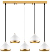 Luster na lanku YILDO 5xE27/40W/230V biela/zlatá