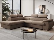 Rohová sedacia súprava Viera, svetlo hnedá látka, ľavý roh%