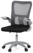 Kancelářská židle, tmavě šedá síťovina, šedý plast, kolečka na tvrdé podlahy