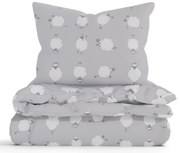 Bavlnené obliečky Renforcé - Ovečky Morning Yoga sivé
