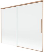 Mexen Rox, 2-krídlová posuvná vaňová zástena 190 x 150 cm, 8mm číre sklo, medený matný profil, 8C9-190-001-65-00
