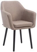 Jedálenská stolička Utrecht - látka, nohy čierne - Sivo-hnedá (Taupe)