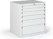 Dielenská zásuvková skriňa na náradie G345, 6 zásuviek, 881 x 653 x 800 mm, sivá