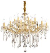 Ideal Lux - Krištáľový luster na reťazi FLORIAN 18xE14/40W/230V pr. 86 cm zlatá