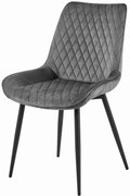 Zamatová stolička Madeira tmavo sivá