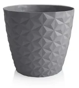 Crystal matt recyklovaný kvetináč 16 cm, kamenná sivá, 16 cm