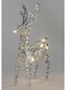 Vianočný svietiaci sob Silver, 21 x 14 cm, 30 micro LED, na batérie