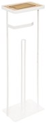 Stojan na toaletný papier Modern, biela/s drevenými prvkami