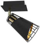 Bodové svietidlo Rick, 1x čierne/zlaté kovové tienidlo, b