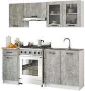 Kuchynská linka OLIWIA 1.8 m s vitrínou betón