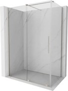 Mexen Velar, sprchový kút s posuvnými dverami 160 x 75 cm, 8mm číre sklo, brúsená oceľ, 871-160-075-01-97