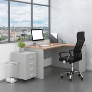 Zostava kancelárskeho nábytku SimpleOffice 2, 140 cm, pravá, sivá / orech vlašský