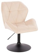 LuxuryForm DESIGN Stolička MILANO MAX VELUR na čiernom tanieri - krémová