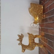 DECOLED LED svetelný jeleň so sánkami, 40 cm, teplá biela