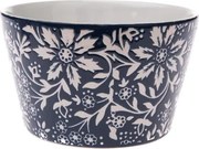 Miska 570 ml, tmavo modrá, kvetinová%