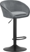 Barová stolička EAST sivý zamat / čierna podnož