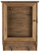 Drevená skrinka na kľúče s vešiakom - 30 * 8 * 40 cm