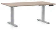 Výškovo nastaviteľný stôl OfficeTech D, 120 x 80 cm, sivá podnož, dub