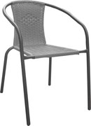 CH Záhradná ratanová stolička - tmavosivá