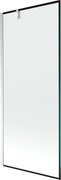 Mexen Next vaňová zástena jednokrídlová 80 x 150 cm, Čierny vzor, Chrómová - 895-080-000-00-70-01