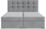 Manželská posteľ ELDA Velvet 140×200 cm svetlosivá
