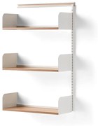 Nástenný regál SHAPE, príd. sekcia, laminát. police, V 1237 mm, biela/dub