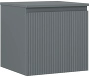 Mexen Rivel, kúpeľňová skrinka 50 cm s hornou časťou, 1 zásuvka, drážkovaná, grafit matná - 91A20-05047-1-BFC66