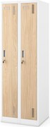Dvojkomorová zamestnanecká skrinka biela, dub sonoma, 600x1800x500 mm: KACPER II Eco Design