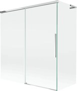Mexen Rox, L posuvná 2-krídlová vaňová zástena 150 + 70 x 150 cm, 8mm číre sklo, chrómový profil, 8C9L-150-070-01-00