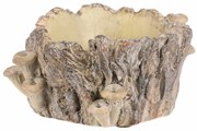 Obal betónový - peň s hríbami, 18 x 14 x 9 cm, 18 cm