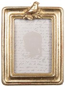 Zlatý malý fotorámik s vtáčikom - 9 * 2 * 12 cm / 6 * 9 cm