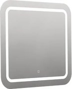 Zaoblené zrkadlo 80x70 cm s LED osvetlením, topná fólia, senzor s nastaviteľnou teplotou 2700-6500K, IP44 ZIL8070KTLEDS