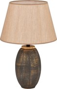 Sivá/béžová stolová lampa s textilným tienidlom (výška 46 cm) Yakamoz – Opviq lights