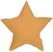 Mini ľanový vankúš hviezda karamelová 36 cm