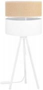 Stolná lampa Juta, 1x jutové/biele textilné tienidlo, m, w