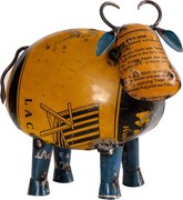 Kovová kravička v štýle upcycle 300x130x300