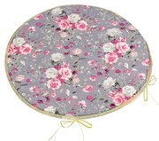 Bellatex Sedák Adéla kulatý hladký Květy růžerůžová 40 x 40 cm
