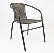 Záhradná bistro stolička, stohovateľná, tmavosivá