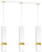 Závesné svietidlo Vidar, 3x biele kovové tienidlo, w/g