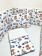 INTERMEDIC SK Set Intermedic do postieľky Macko s vláčikom/minka biela