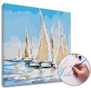 Maľovanie podľa čísel LODE NA MORI – nízka náročnosť 50x50