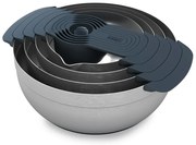 Misy v lesklo striebornej farbe v súprave 9 ks Nest 100 Collection – Joseph Joseph