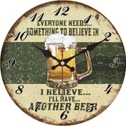 Veselá Stena Drevené nástenné hodiny Pivo