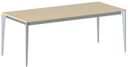 Rokovací kancelársky stôl PRIMO ACTION, 200x90 cm, sivostrieborná podnož, breza