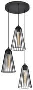Luster na lanku TORRI 3xE27/15W/230V čierna